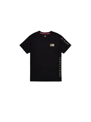 Camouflage/Flecktarn T-Shirt - Camo Sleeve T-Shirt - S bis L - für Männer - Größe M - schwarz - Männer - male