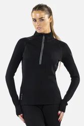 Merino Womens Zip Neck Base Layer - - Size: 18
