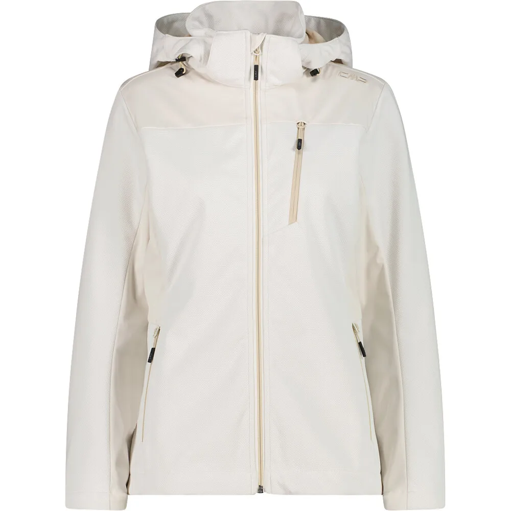 Woman jacket zip hood chaqueta softshell mujer Blanco (44) - CMP - FashionsVida