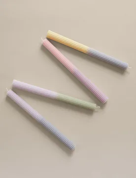 Set of 4 Pastel Dinner Candles Pink Mix - M&S - FashionsVida