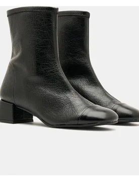 Botines brigite chanel de mujer en tejido elástico marino - Miss Elastic - FashionsVida
