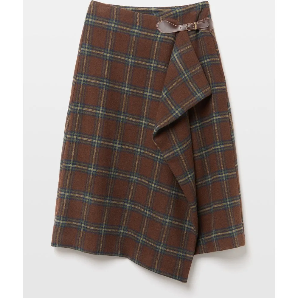 Falda midi de tweed con hebilla - Lloyd's - FashionsVida