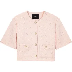 Chaqueta de mujer de manga corta en tweed
