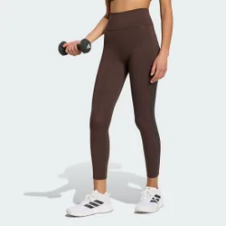 Leggings da allenamento Optime 7/8 con le 3 strisce M Aurora Coffee
