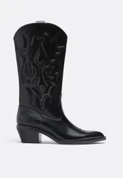 Cowboystiefel mit Absatz SCHWARZ 36