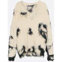 Jersey de mujer pelo escote v pony