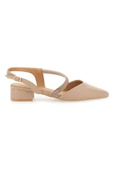 Décolleté Slingback Nude con Punta Sfilata e Cinturino con Strass 883153 37