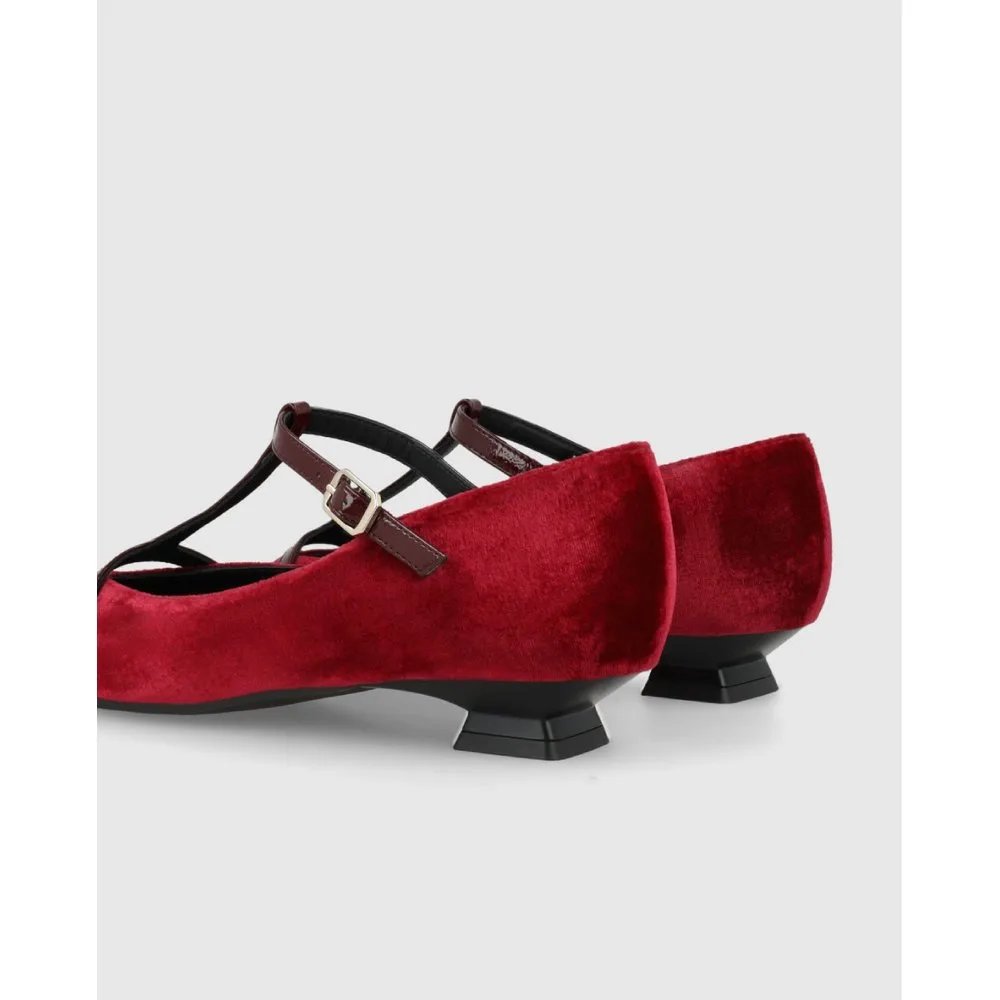 Merceditas de mujer en terciopelo y charol - Lodi - FashionsVida