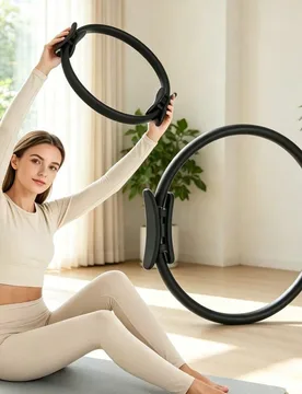Anillo de Pilates EVA portátil con banda de resistencia de yoga, equipo de fitness para el hogar, adecuado para modelar todo el Body, entrenamiento d - Shein - FashionsVida