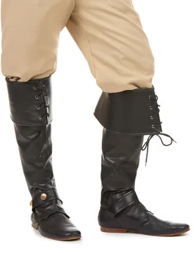 Piraten Stiefelstulpen Deluxe schwarz - KARNEVAL-MEGASTORE - FashionsVida