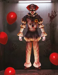 Wandbild Horrorclown Halloween 180 cm
