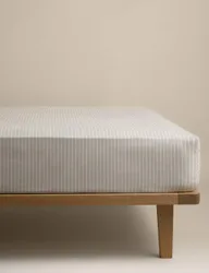 Brushed Cotton Striped Deep Fitted Sheet Linen