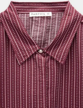 Camisa de mujer de manga corta con estampado de rayas - Parfois - FashionsVida