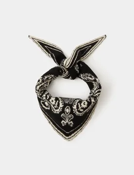 Knitted Paisley Large Triangle Scarf Black female - Accessorize - FashionsVida