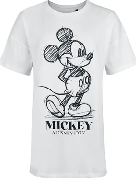 Disney Oversize T-Shirt - - Icone - Oversize - S bis L - für Damen - Größe L - weiß - Lizenzierter Fanartikel - Frauen - female - Micky Maus - FashionsVida