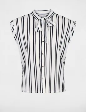 Blusa de mujer sin mangas con lazo - Morgan - FashionsVida