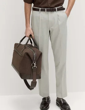 Tailored Fit Puppytooth Trousers Grey male - M&S - FashionsVida