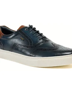 Dobbs Leather Mens Navy Brogues Shoes - Size Uk 9 - POD - FashionsVida