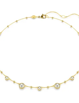 Collana Imber, Taglio Round, Design sparpagliato, Bianca, Finitura oro 18K OS - Swarovski - FashionsVida