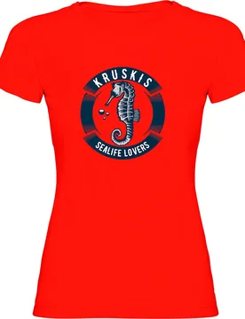 Seahorse Short Sleeve T-shirt Red S Women - Kruskis - FashionsVida
