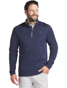 Pullover Waffle 1/4 Zip, navy s - Puma - FashionsVida