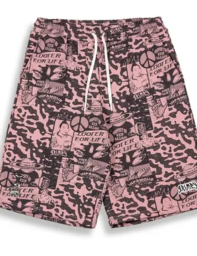 Short De Sport Peace Within All Over Print Baggy Aop Lilac L Homme - Grimey - FashionsVida
