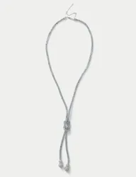 Glass Stone Knot Lariat Silver female