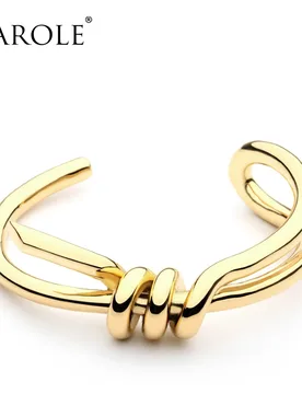 VAROLE Elegant Knot Cuff Bracelet Gold Color Bangle Bracelets for Women Bangles Jewelry Wholesale Pulseiras - Aliexpress - FashionsVida