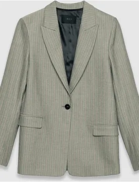 Blazer de mujer a rayas con bolsillos de solapa - IKKS - FashionsVida