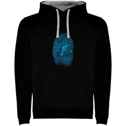 Felpa Con Cappuccio Biker Fingerprint Two-colour Black / Grey