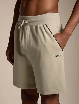 Cotton Rich Elasticated Loungewear Shorts Beige male - Hugo Boss - FashionsVida