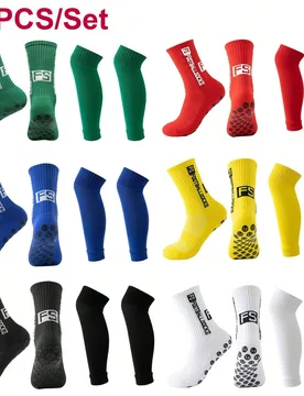 Set de 4 calentadores de piernas para el Mundial de Fútbol, calentadores de piernas con puntos antideslizantes para fútbol, rodilleras largas para d - Shein - FashionsVida