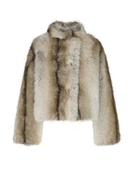 Giacca effetto pelliccia LUMI grigio chiaro 36 - Studio - FashionsVida