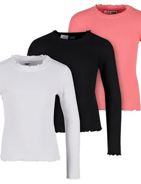 Maglietta A Maniche Lunghe Uck3996b 3 Unità White / Black / Pale Pink 158-164 cm - Urban classics - FashionsVida