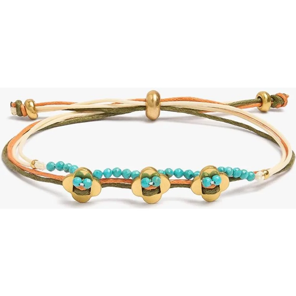 Pulsera de cordón con cuentas decorativas y flores - Parfois - FashionsVida