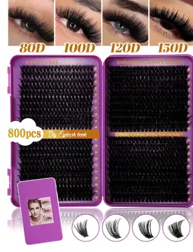 Set de 640 piezas de pestañas postizas D-Curl, rango de densidad de 10D a 150D, hechas a mano, rizo natural, diseño de estilo ajustable, ligeras y r - Shein - FashionsVida
