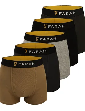 Mens Carmi 5 Pk Box In Multi - Multicolour - Size Small - Farah - FashionsVida