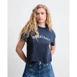 Camiseta de mujer lavada con print