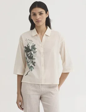 Camisa de mujer 100% algodón con dibujo frontal - Nice Things - FashionsVida