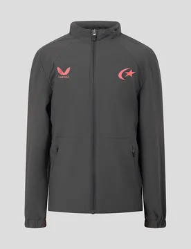 Saracens Junior 2026/27 Training Packable Hood Shower Jacket - Grey GREY JXS Unisex - Castore - FashionsVida
