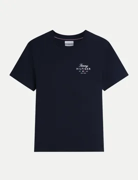 T-Shirt mit Logo-Print Blau XXL - Tommy hilfiger - FashionsVida