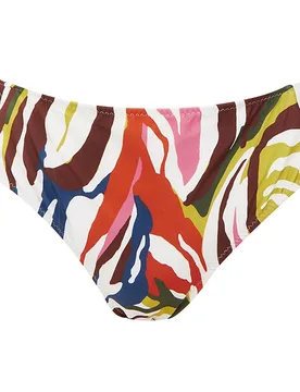 Braga de bikini fruncida a los lados, de altura media y estampado ánimal print - Dolores Cortés - FashionsVida