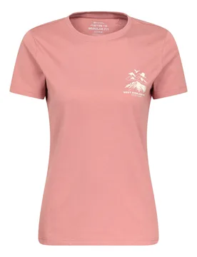 West Highland Way Graphic Womens Short Sleeve Tee - Pink - Pink - Size: 18 - Mountain Warehouse - FashionsVida