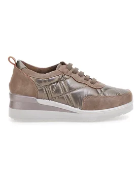 Sneakers Khaki Con Lacci e Suola Platform 12412 39 - MIO TEMPO - FashionsVida