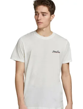 Mens Shirt - Off-White Cotton - Size Medium - Jack & jones - FashionsVida
