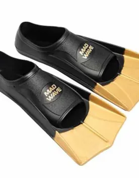 Training Swimming Fins Black / Gold EU 35-36 unisex - Mad Wave - FashionsVida