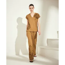 Pantalón circular liso de mujer
