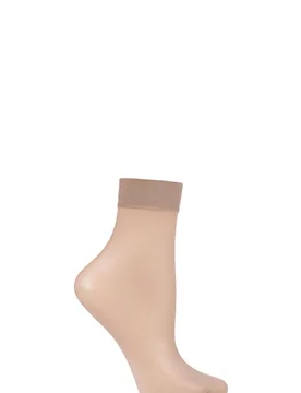 Pair Cocoon Seidenglatt 15 Denier Transparent Shining Ankle Highs Ladies 2.5-5 Ladies - - Skin Tones - Size: Small - Falke - FashionsVida