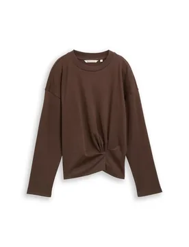 T-shirt with draped knot female - L - FashionsVida