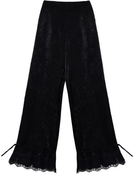 Pantalón recto con acabado bombacho y lentejuelas de mujer - The-Are - FashionsVida